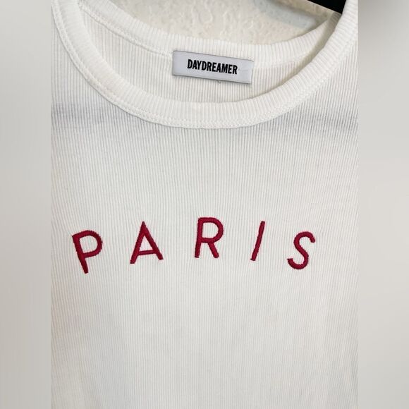 Daydreamer Paris crop tee ribbed knit. New. Large - Picture 3 of 5